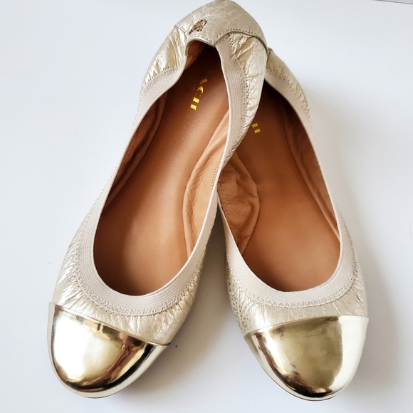 Coach Dalia Cuba Platinum Metallic Mirror Flats - Picture 1 of 5